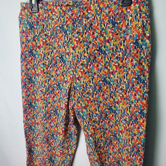 Soft Surroundings Multicolor Printed Pull-On Cropped Pants Size Medium - Picture 4 of 7